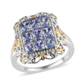 Tanzanite Ring in Vermeil YG and Platinum Over Sterling Silver 1.40 ctw - Sticky add to cart bar