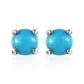 Sleeping Beauty Turquoise Solitaire Stud Earrings in Platinum Over Sterling Silver 0.50 ctw - Sticky add to cart bar