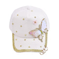 Resin Crystal Butterfly Cap - White - Sticky add to cart bar