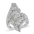 Diamond Bypass Ring in Platinum Over Sterling Silver 1.50 ctw - Sticky add to cart bar