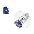 Premium Tanzanite Earrings in Platinum Over Sterling Silver 0.70 ctw - Sticky add to cart bar