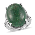 Green Aventurine Solitaire Ring in Stainless Steel (Size 10.0) 16.50 ctw - Sticky add to cart bar