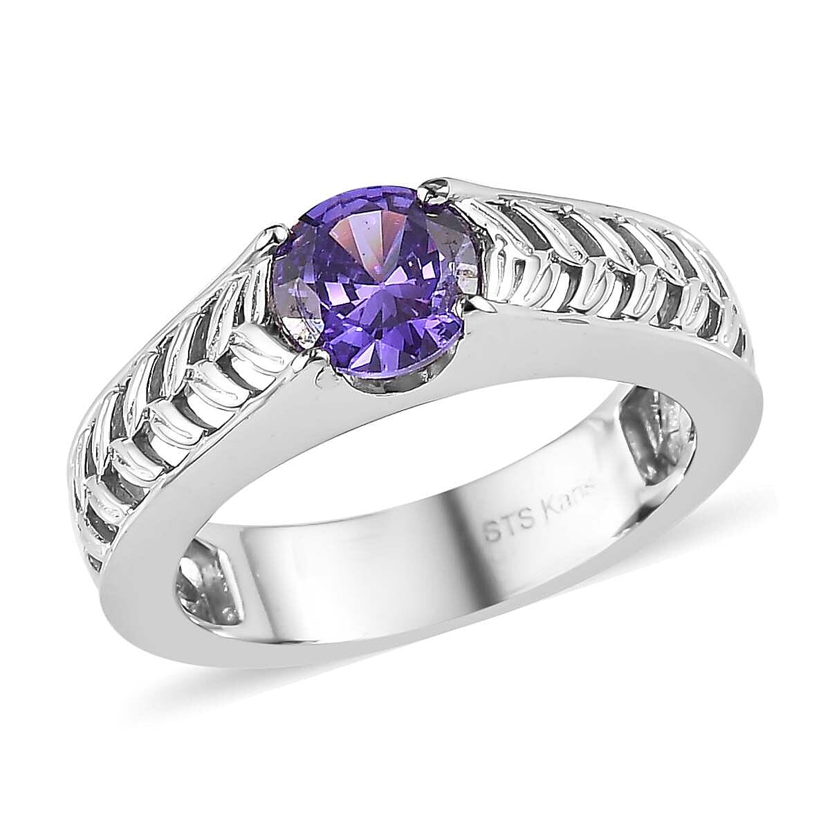Karis Simulated Blue Diamond Men's Ring in Platinum Bond 2.00 ctw