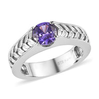 Karis Simulated Blue Diamond Men's Ring in Platinum Bond 2.00 ctw