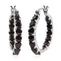 Elite Shungite Hoop Earrings in Stainless Steel 4.15 ctw , Tarnish-Free, Waterproof, Sweat Proof Jewelry - Sticky add to cart bar