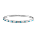 Sleeping Beauty Turquoise Bangle Bracelet in Stainless Steel (7.25 In) 0.65 ctw - Sticky add to cart bar