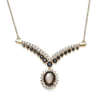 Bankacha Natural Black Star Sapphire and Multi Gemstone 9.25 ctw Necklace in Vermeil Yellow Gold Over Sterling Silver 18-20 Inches