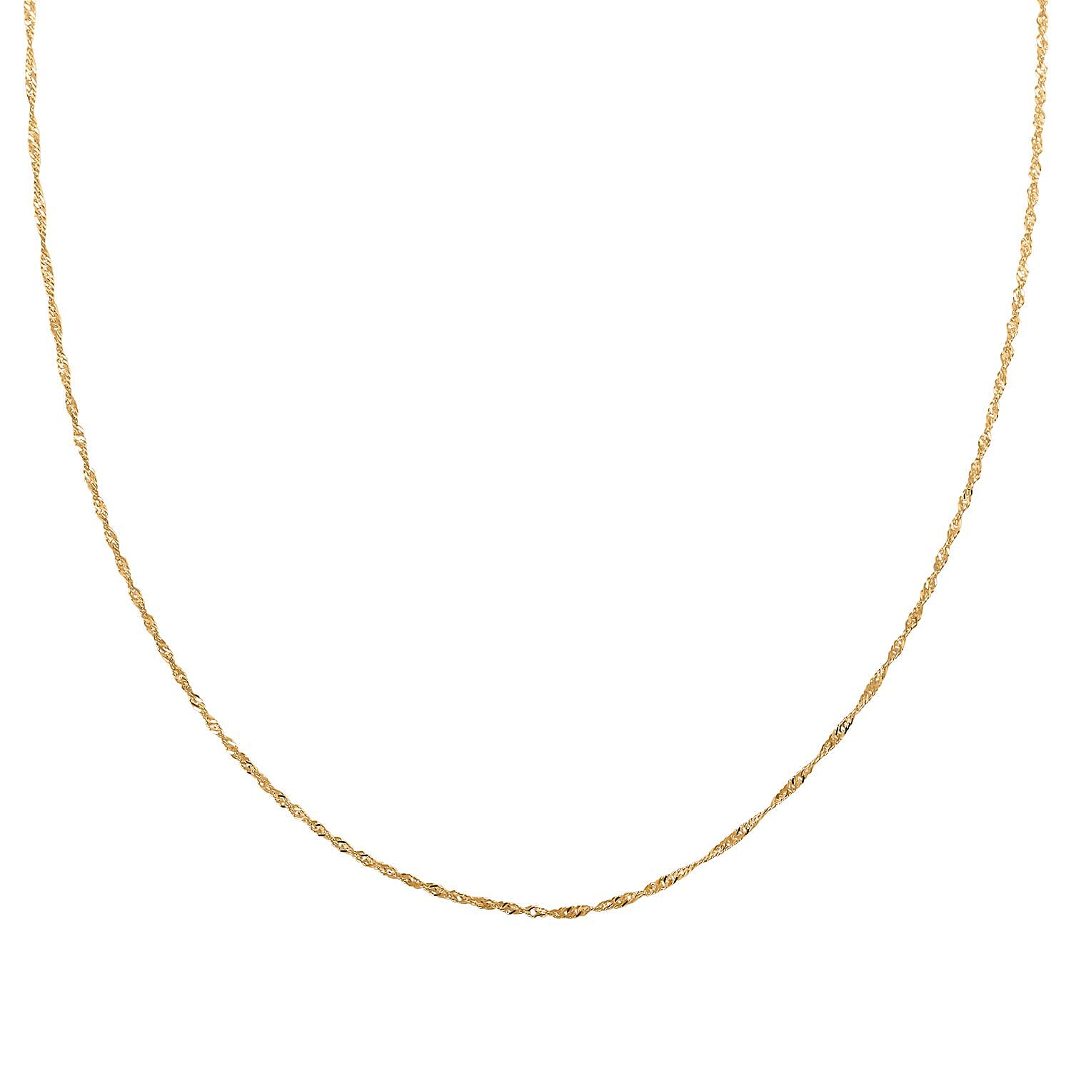 Singapore Chain Necklace 18 Inches in 10K Yellow Gold
