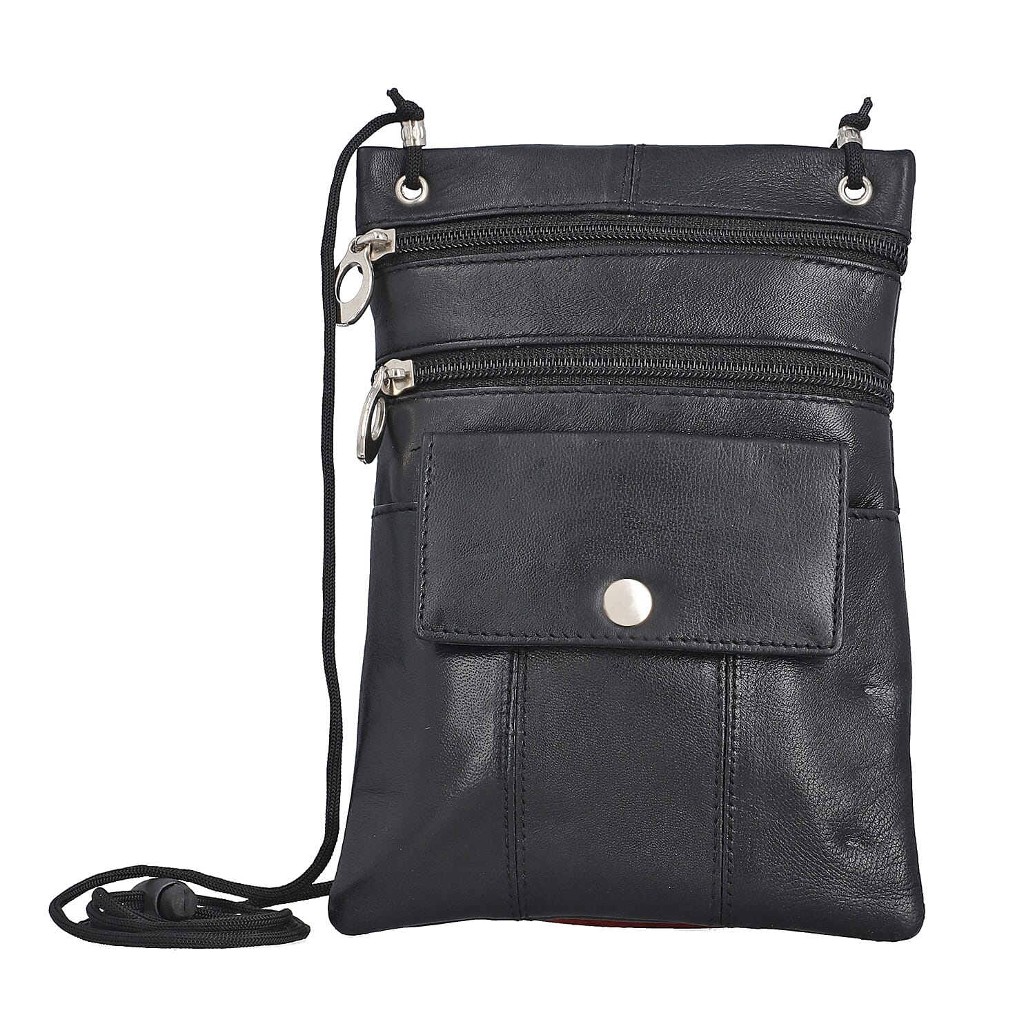 100% Genuine Leather Crossbody Bags SIZE: 6(L)x7.5(W) inches COLOR: Black