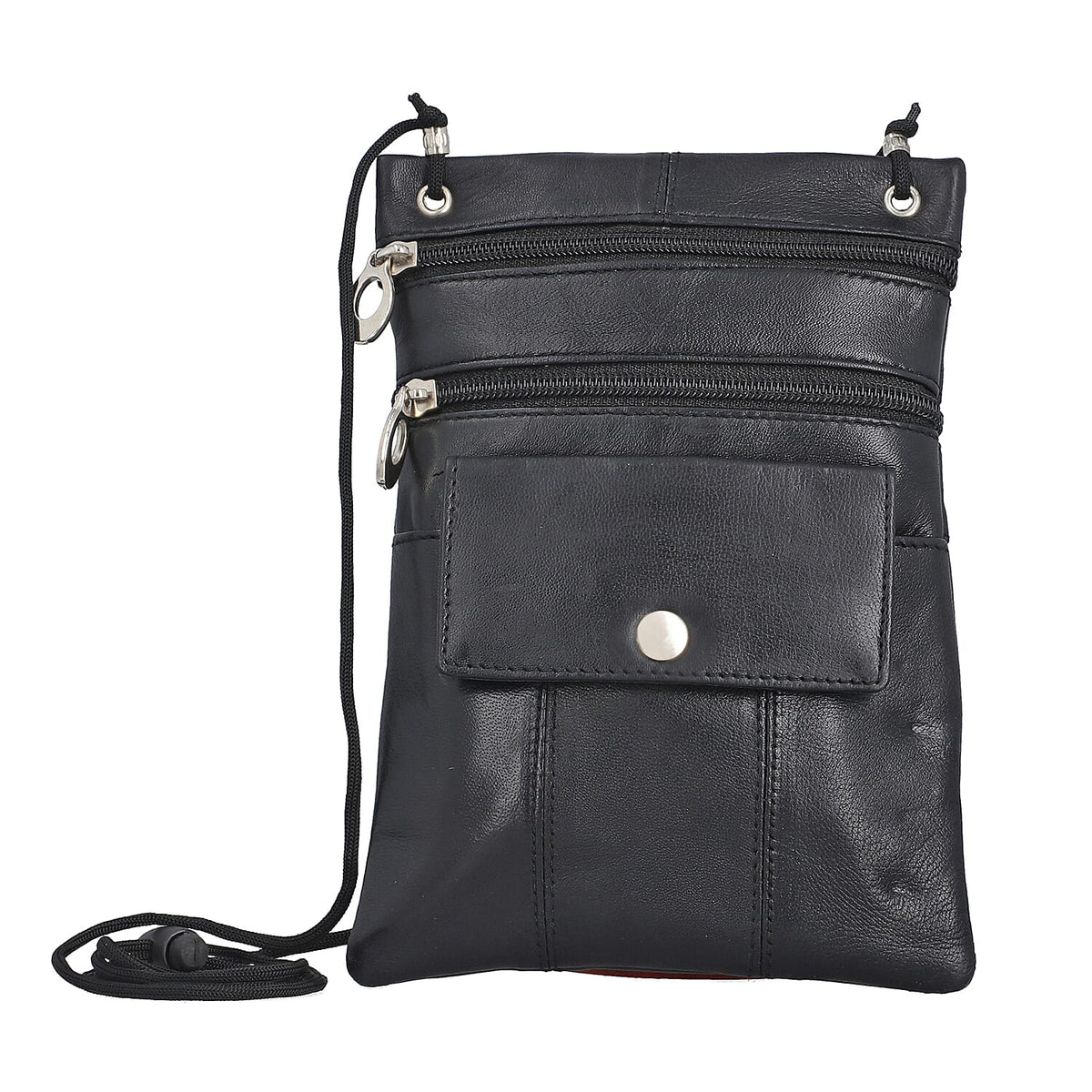 100% Genuine Leather Crossbody Bags SIZE: 6(L)x7.5(W) inches COLOR: Black (1)