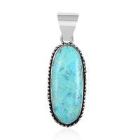 Santa Fe Style Kingman Turquoise Pendant in Sterling Silver 8.50 ctw