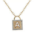Moissanite Initial A Necklace (18 Inches) in Vermeil YG and Platinum Over Sterling Silver 0.25 ctw - Sticky add to cart bar
