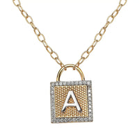 Moissanite Initial A Necklace (18 Inches) in Vermeil YG and Platinum Over Sterling Silver 0.25 ctw