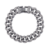 White Austrian Crystal Bracelet in Blacktone (6.50 In)