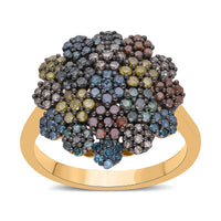 Multi Diamond Ring in Vermeil Yellow Gold Over Sterling Silver 1.00 ctw