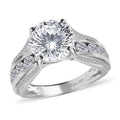 120 Facets Moissanite Ring in Platinum Over Sterling Silver 4.85 ctw - Sticky add to cart bar