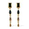 Mixed Gemstones and Shapes Dangle Earrings in Vermeil Yellow Gold Over Sterling Silver 2.35 ctw - Sticky add to cart bar
