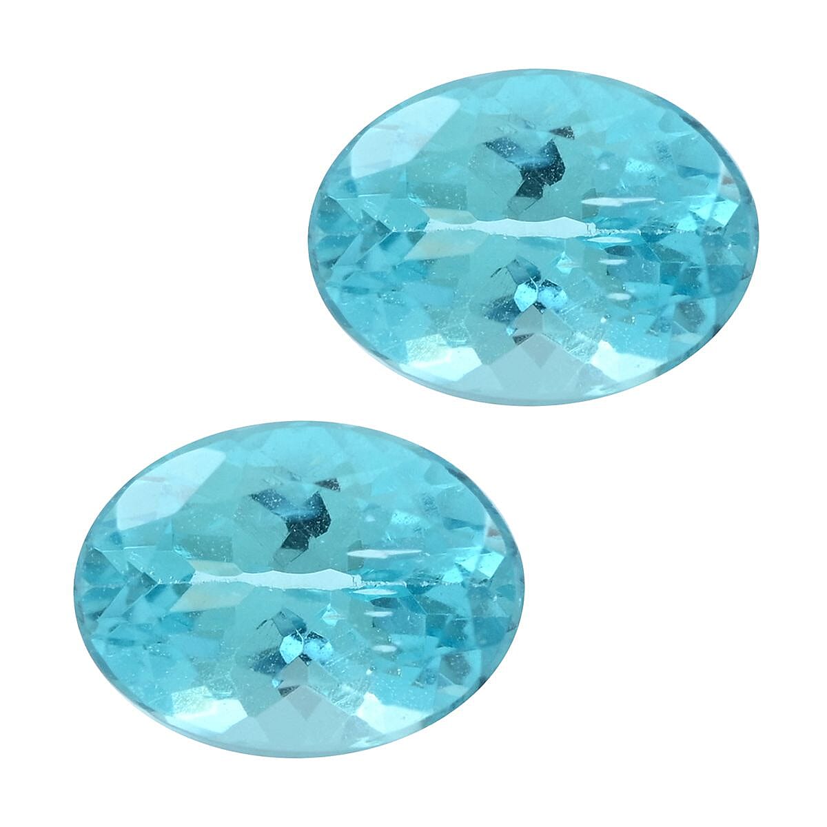 AAA Blue Apatite Set of 2 (Ovl 7x5 mm) 1.30 ctw