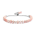 Pink Opal Beaded Bolo Bracelet  25.00 ctw - Sticky add to cart bar