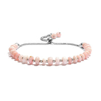 Pink Opal Beaded Bolo Bracelet  25.00 ctw