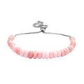 Pink Opal Beaded Bolo Bracelet in Sterling Silver 25.00 ctw - Sticky add to cart bar