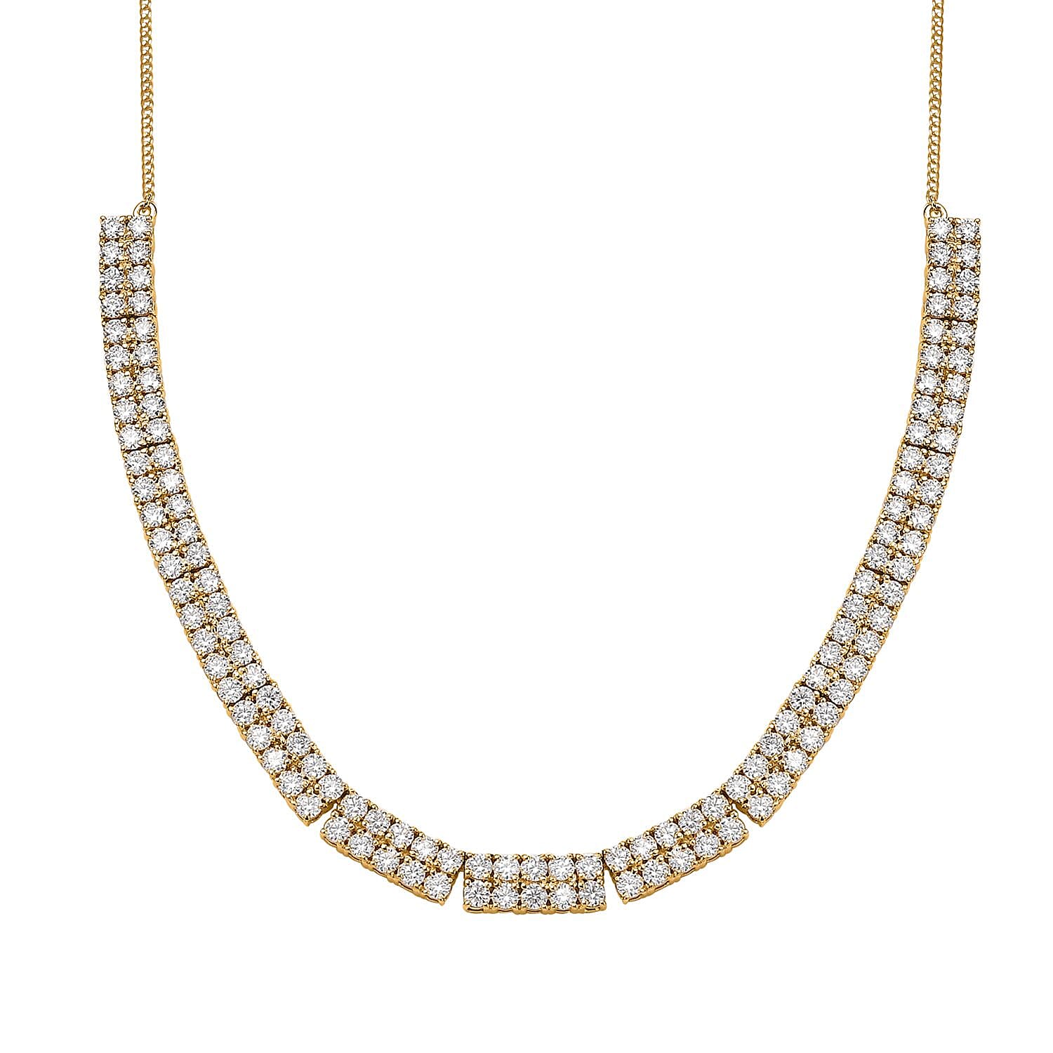 D'Joy Moissanite 13.50 ctw Necklace in Vermeil Yellow Gold Over Sterling Silver 18 Inches