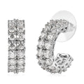 Moissanite Half Hoop Earrings in Platinum Over Sterling Silver 4.90 ctw - Sticky add to cart bar