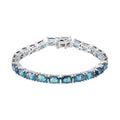 Teal Fluorite Tennis Bracelet in Rhodium Over Sterling Silver (7.25 In) 26.25 ctw - Sticky add to cart bar