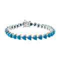 Premium Sleeping Beauty Turquoise Tennis Bracelet in Platinum Over Sterling Silver (6.50 In) 12.00 ctw (Del. in 5-7 Days) - Sticky add to cart bar