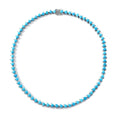 Premium Sleeping Beauty Turquoise Tennis Necklace 18 Inches in Platinum Over Sterling Silver 32.50 ctw (Del. in 5-7 Days) - Sticky add to cart bar