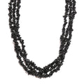 Black Tourmaline Chips 3 Row Necklace 20 Inches in Sterling Silver 560.00 ctw - Sticky add to cart bar
