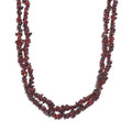 Orissa Rhodolite Garnet Chips 2 Row Necklace 20 Inches in Sterling Silver 300.00 ctw - Sticky add to cart bar