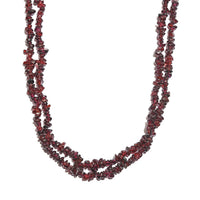 Orissa Rhodolite Garnet Chips 2 Row Necklace 20 Inches in Sterling Silver 300.00 ctw