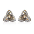 AAA Turkizite and White Zircon Stud Earrings in Vermeil Yellow Gold Over Sterling Silver 1.35 ctw - Sticky add to cart bar