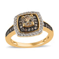 Turkizite and Multi Gemstone Double Halo Ring in Vermeil Yellow Gold Over Sterling Silver 1.35 ctw - Sticky add to cart bar