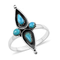 Santa Fe Style  Turquoise Ring in Sterling Silver (Size 10.0) - Sticky add to cart bar