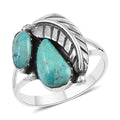 Santa Fe Style Kingman Turquoise Ring in Sterling Silver (Size 10.0) 1.50 ctw - Sticky add to cart bar