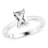 Radiant Cut Brazilian Petalite Solitaire Ring in Sterling Silver 0.75 ctw