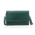 RFID Protected Genuine Leather Mobile Phone Crossbody Wallet Size: 7.4(L)x1(W)x4.5(H) Inches Color: Dark Green - Sticky add to cart bar
