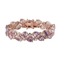 AAA Rose De France Amethyst and White Zircon Bracelet Vermeil Rose Gold Over Sterling Silver (6.50 In) 28.75 ctw - Sticky add to cart bar