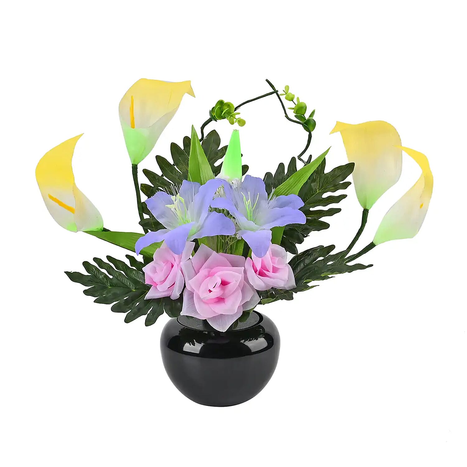 Purple and Pink LED with Color Changing Whell Fiber optic Flowers (11.81"x5.90"x16.53")