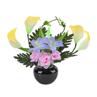 Purple and Pink LED with Color Changing Whell Fiber optic Flowers (11.81"x5.90"x16.53")
