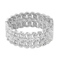 White Austrian Crystal Bangle Bracelet in Silvertone (6.50 In) - Sticky add to cart bar