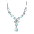 Premium Rainbow Moonstone Necklace 18-20 Inches in Platinum Over Sterling Silver 17.00 ctw - Sticky add to cart bar