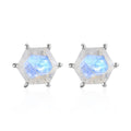 Premium Rainbow Moonstone Stud Earrings in Platinum Over Sterling Silver 1.90 ctw - Sticky add to cart bar