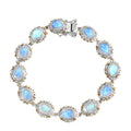 Premium Rainbow Moonstone Bracelet in Vermeil Yellow Gold and Platinum Over Sterling Silver (7.25 In) 21.85 ctw - Sticky add to cart bar