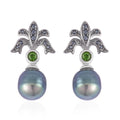 Tahitian Cultured Pearl and Multi Gemstone Drop Earrings in Sterling Silver 0.30 ctw - Sticky add to cart bar