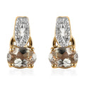 AAA Turkizite and White Zircon Dangle Earrings in Vermeil Yellow Gold Over Sterling Silver 1.00 ctw - Sticky add to cart bar
