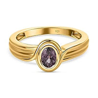 Premium Lavender Spinel 0.55 ctw Solitaire Ring in 14K Yellow Gold Over Sterling Silver (Size 11.5)