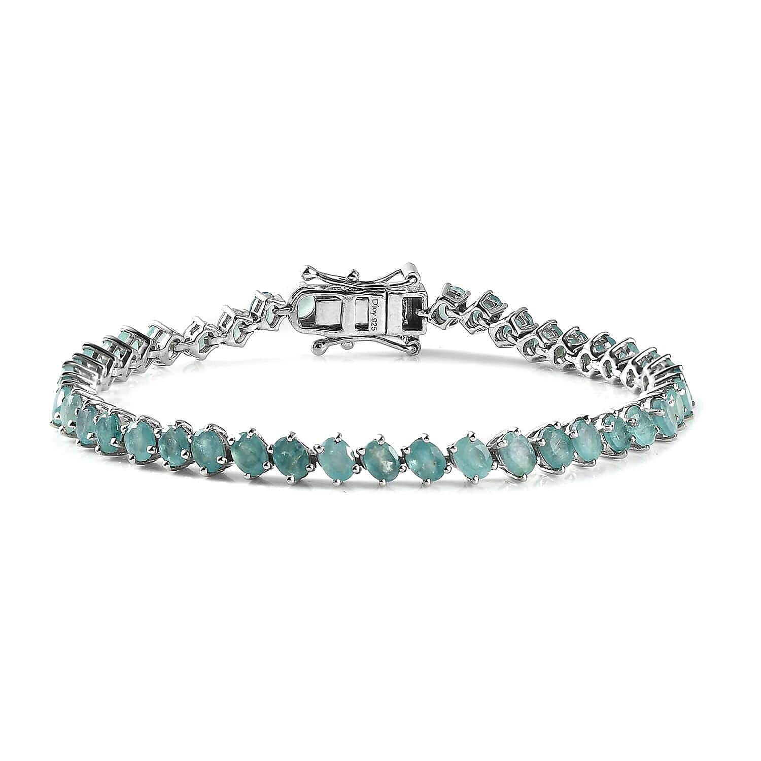 Grandidierite Tennis Bracelet in Platinum Over Sterling Silver (8.00 In) 9.00 ctw